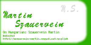 martin szauervein business card